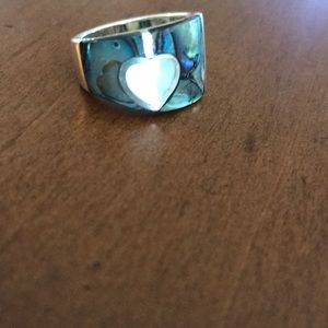 Asym. Sterling Silver 925 Mother of Pearl Ring